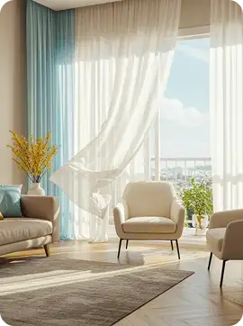 Living room sheer curtains Dubai
