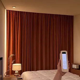 Motorized bedroom curtains Dubai with remote