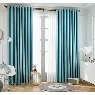 Turquoise blackout curtains Dubai bedroom