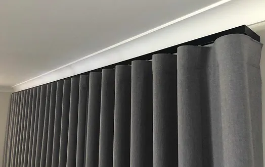 Gray wave curtain track system Dubai