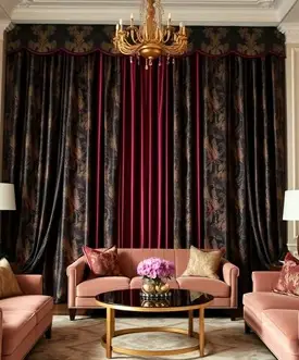 Turquoise drapes living room