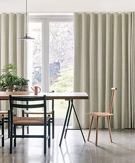 Cream wave curtains dining room Dubai