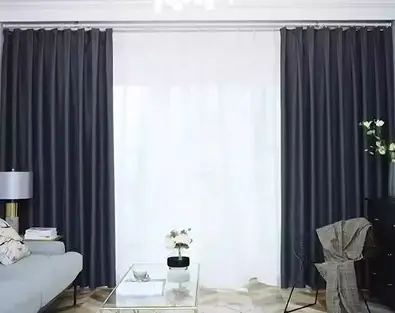 Black blackout curtains modern interior