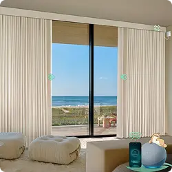 Sheer motorized curtains