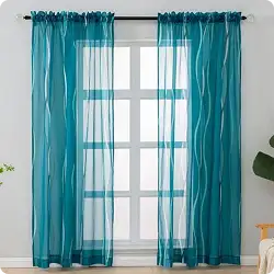 Teal sheer curtains