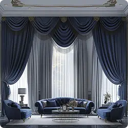 Royal blue luxury curtains