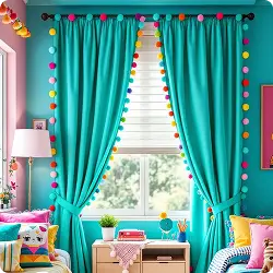 Colorful kids curtains