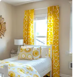 Yellow kids curtains