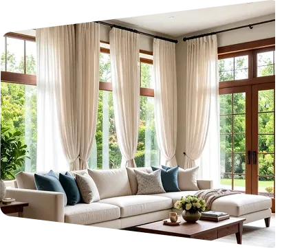 beautiful sheer curtains.