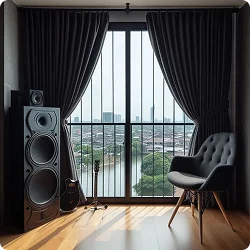 Black Soundproof Curtain