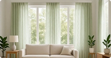 Green sheer curtains