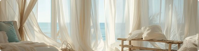 Sheer curtains in bedroom