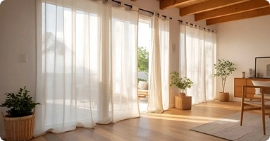 White sheer curtains