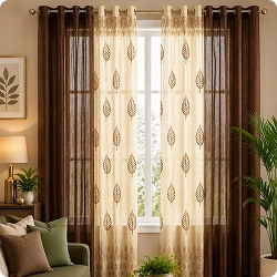 Brown Sheer Curtains