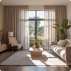 Beige Sheer Curtains